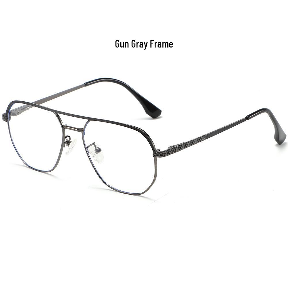 Double Bridge Men's Fashion Glasses - High-End Blue Light Blockers for a Personalized, Casual Look