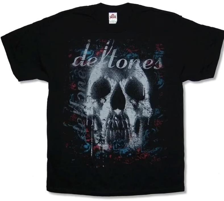 

Черная футболка унисекс Vinatge Deftones Band Skull HL6019 S