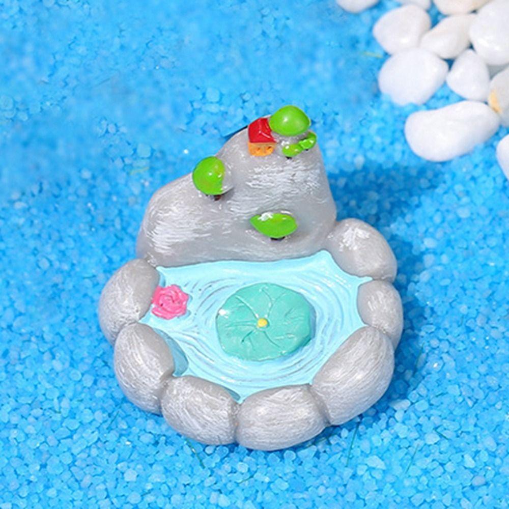 Cute Simulation Lotus Pond Resin Craft Pond Ornaments Creative Lotus Pond Miniatures  Home Decor