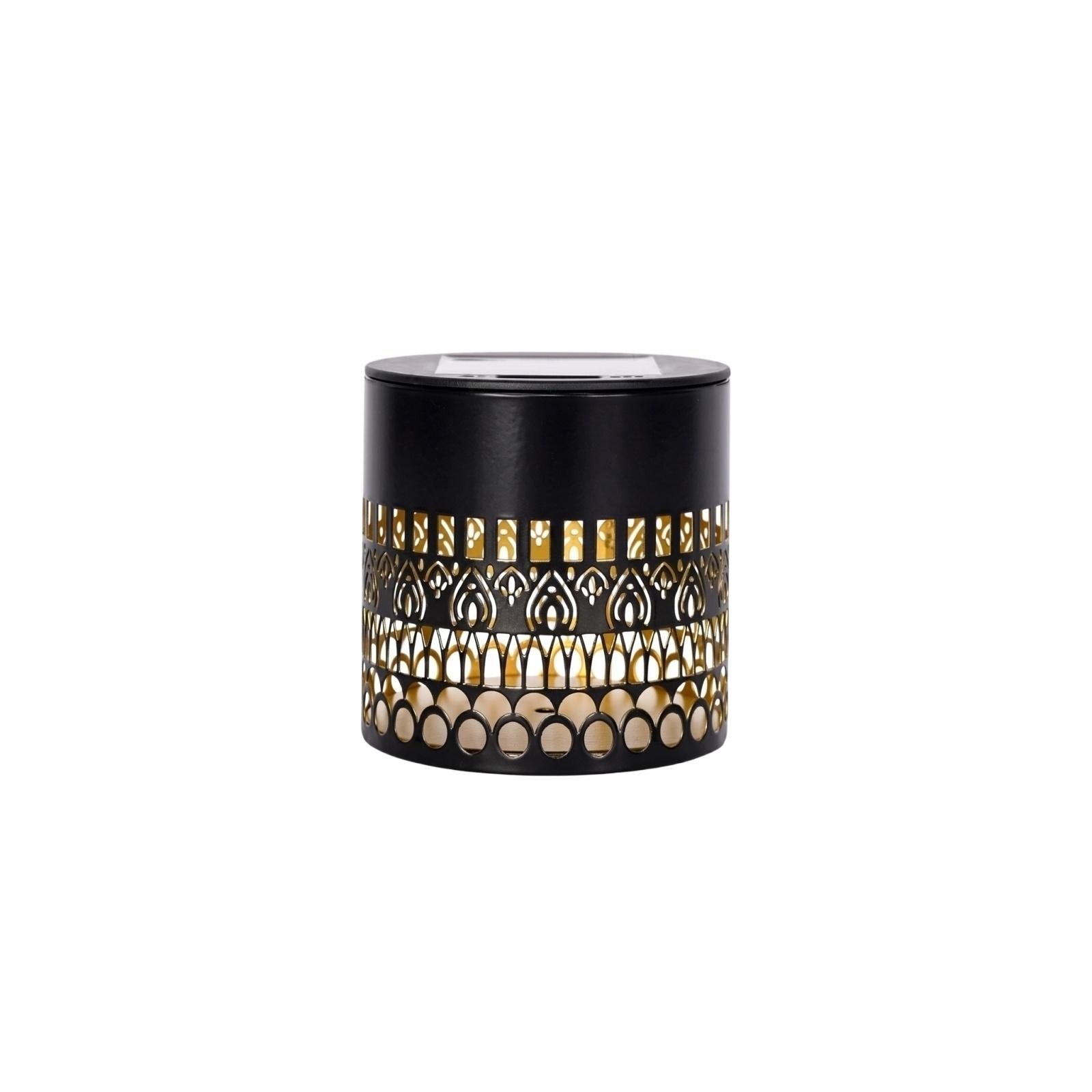 

Solar Powered Outdoor Garden Light Decorative Metal Lantern with Cutout Pattern for Yard Patio Pathway Lighting one size