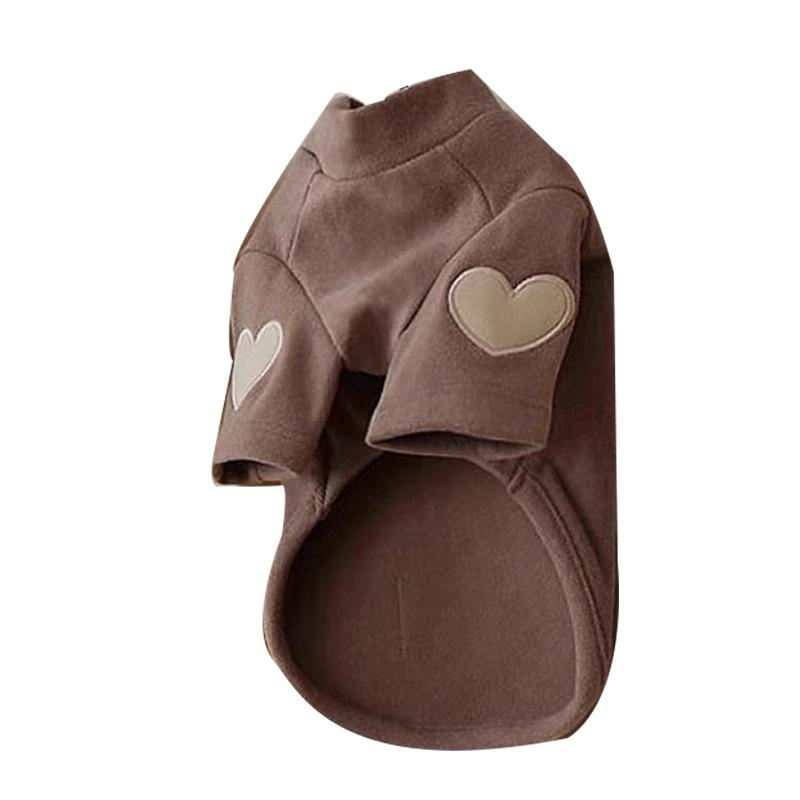 Japanese and Korean Style Dog Clothes Spring Versatile Love German Velvet Bottoming Shirt Teddy Bear Small and Medium Dog Pet Clothes