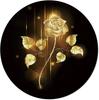 Gold Rose Round Carpet Romantic Flowers Area Rug for Living Room Bedroom Non-Slip Floor Mat Comfy Floral Carpets Indoor Doormat
