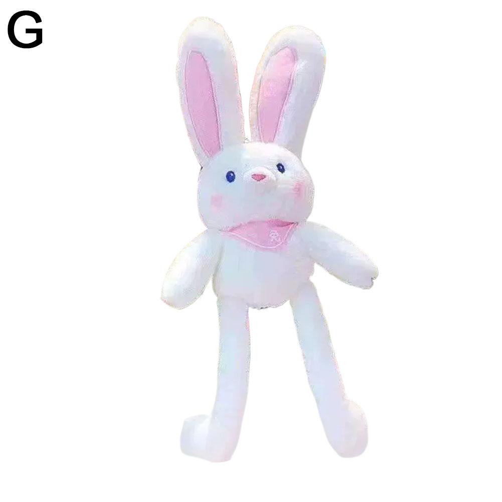 Pull Up Rabbit Plush Toy Soft Stuffed Bunny Keychain Cute Hanging Decor Stress Relief Schoolbag Pendant Gift For Kids 30Cm