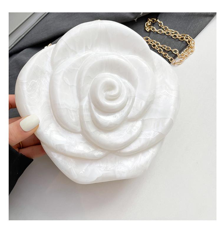 New Fashion Rose Evening Bag - European & American Stylish Box Bag with Coin & Lipstick Holder, Chain Crossbody.