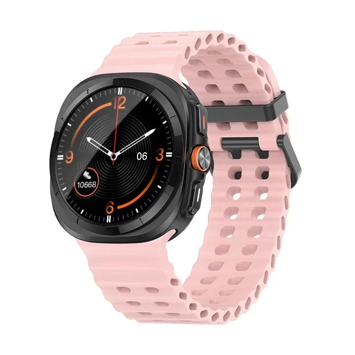 Marine Band For Samsung Galaxy Watch Ultra 2025/7 Ultra Accessories Two Color Sport Silicone Bracelet Galaxy Watch Ultra Straps