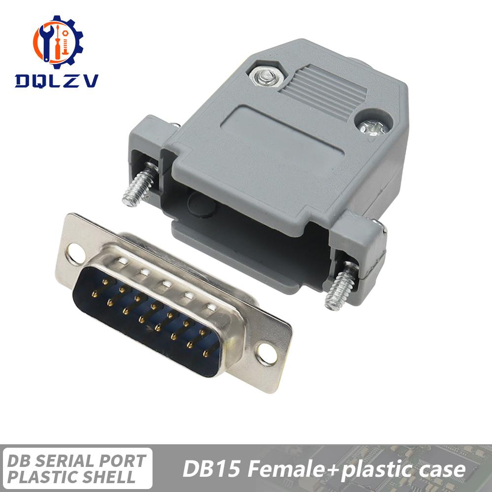 DB15 DB25 DB9 DB37 Parallel Serial Port Fmale/Male Solder Connector+Plastic Assemble Shell Cover 37 9 15PIN VGA Adapter