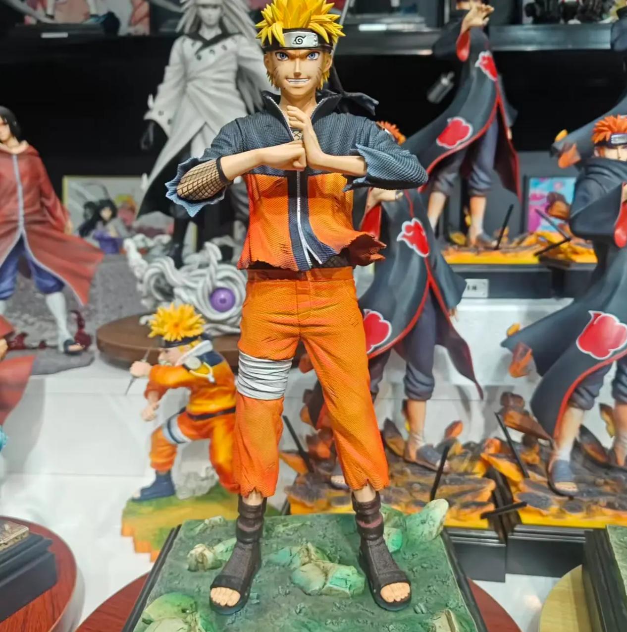 

Uzumaki Naruto Action Figure Naruto Shippuden Interchangeable Head PVC Collectible Model 33cm/12.99 Inch Anime Gift for Fans No box