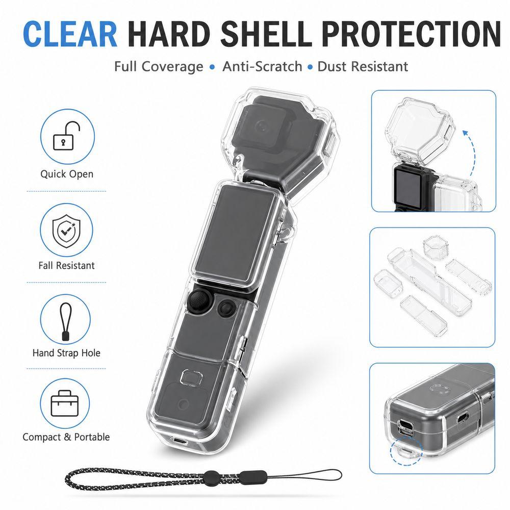 Full Coverage Protective Case Clear Storage Case for DJI Osmo Pocket 4