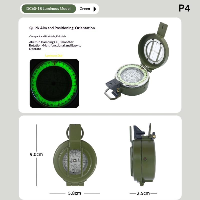 Waterproof High Precision Portable Compass Outdoor Gadget Sports Hiking Mountaineering Professional Metal Sight
