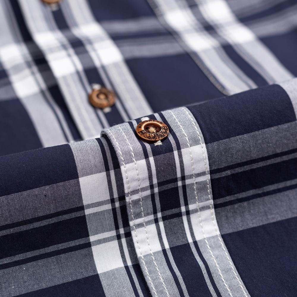 Herren Langarm Colorblock Kariertes Muster Hemden, 100% Baumwolle Regular Fit Business Casual Karomuster Button-down Hemd