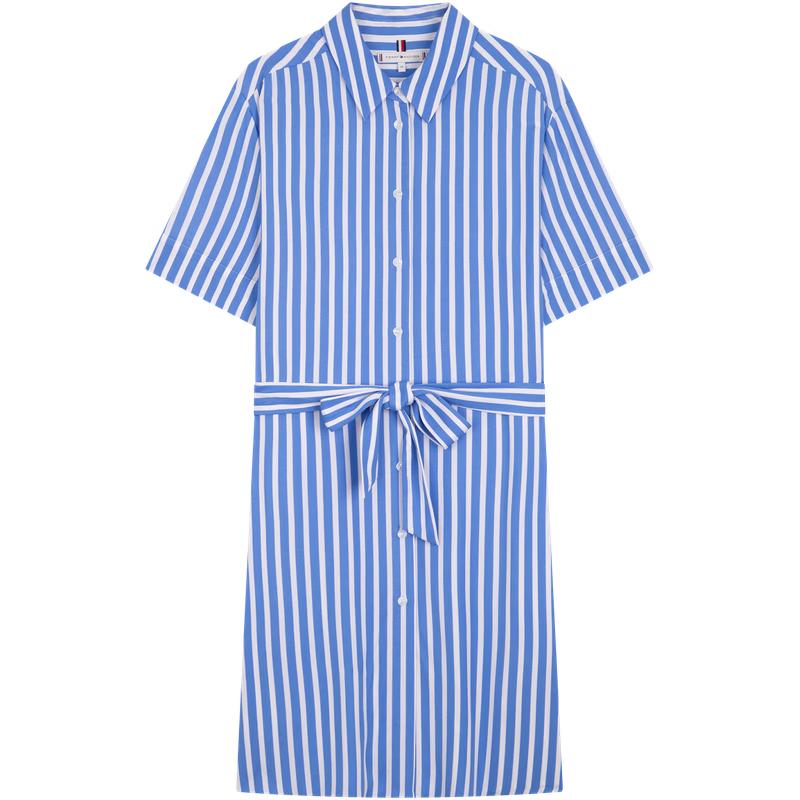 

Женское полосатое платье-рубашка Tommy Hilfiger с поясом S (34)