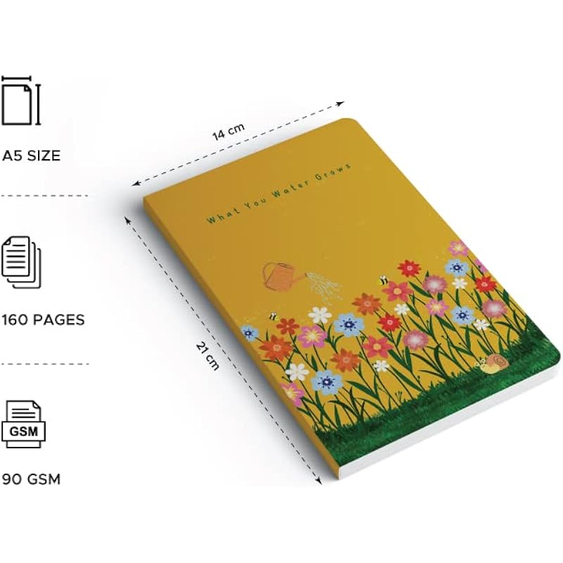 FACTOR NOTES A5 Notebook: Ruled | 90 GSM | 160 Pages (What you Water Grows)