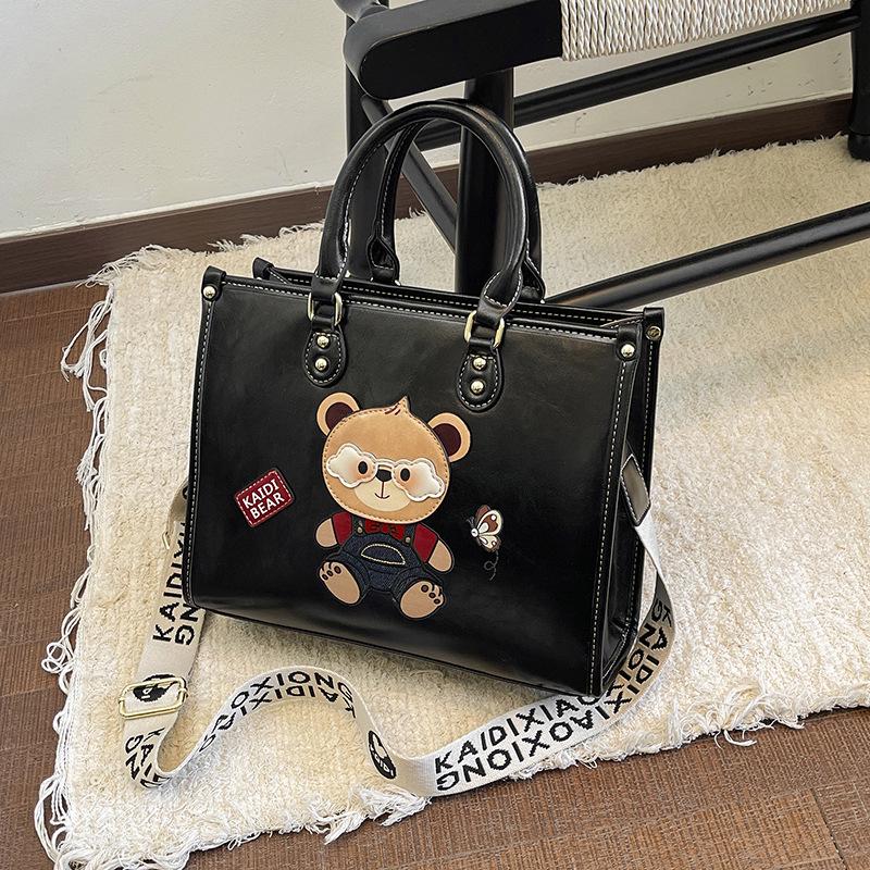2026 New Women's High-End Cartoon Bear Crossbody Tote Bag
