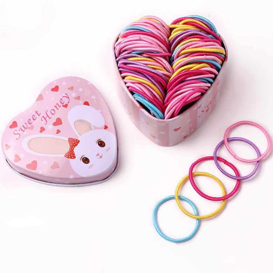 50x Kids Girls Elastic Rubber Haargummis Band Seil Pferdeschwanzhalter Beliebt