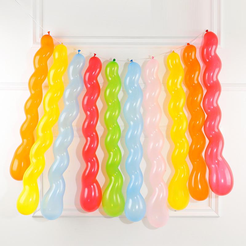 Colorful Thickened Spiral Twist Balloons for Baby's First Birthday Decoration