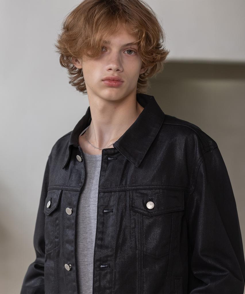 Decoroso Knox Denim Trucker Jacket [Coated Black]