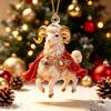 2D Flat Goat Hanging Ornament 1Pc Premium Acrylic Animal Pendant for Christmas Winter Holiday Home Decor