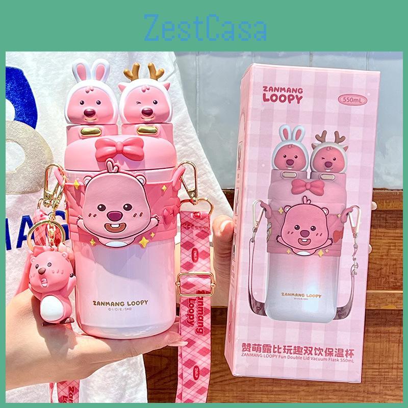 Loppy Insulated Water Bottle For Girls With Stainless Steel And Leakproof Lock For Kids And School Use