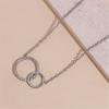Sturdy Brass Women's Necklace Fashion Thin Chain Minimalist Dainty Double Round Pendant Jewelry Statement Pieces