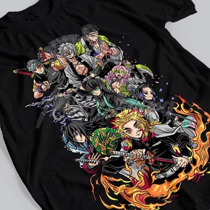 Fighting Pillar and Front Pillar Anime Demon Killer Men's T-Shirt Summer New Men's and Women's Streetwear
