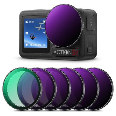 Sada filtrů pro Concept Osmo Action se instaluje jednoduchým přímým zasunutím do originálního ND neutrálně šedého CPL polarizačního objektivu AGC optický