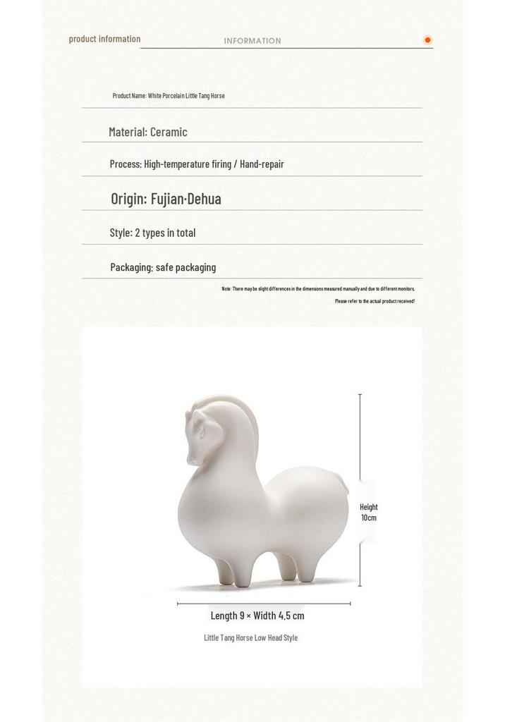 Little Tang Horse Ceramic Tea Pet Ornament - Zodiac Personality Tea Set Accessory for Decoration