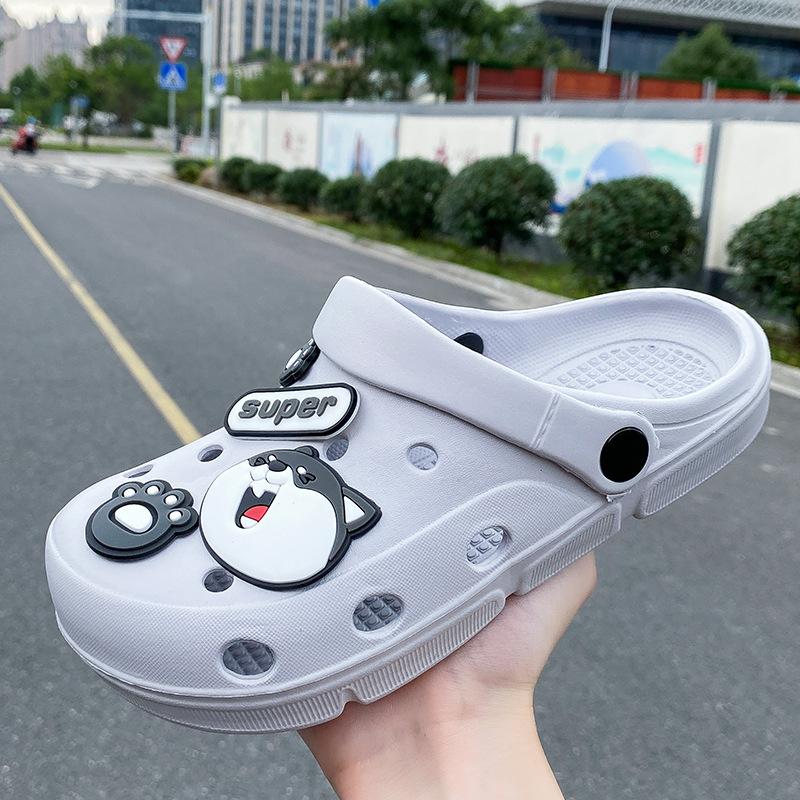 New cartoon hole shoes female nurse doctor surgery shoes two wear cool slippers non-slip bag head beach shoes