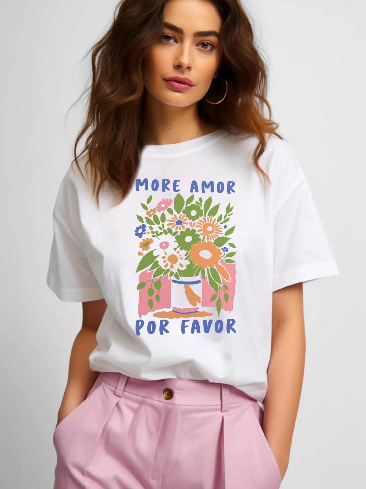 

Sleeve Regular Length Summer Collection Fabric with WomenS Casual Polyester TShirt Graphic Print Crew Neck Aesthetic Clothes S