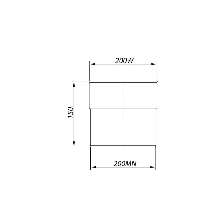 ADAM DW Adaptér pro komínovou hrdlovinu fi 200