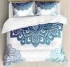 Mandala Purple Galaxy Duvet Cover Boho Chic Petal Flower Bohemian Meditation Gypsy Hippie Floral Exotic Retro Decor Women Gifts