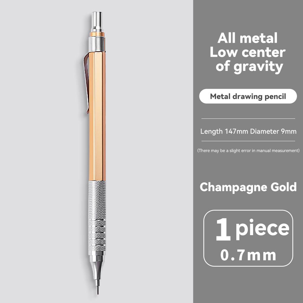 0,3/0,5/0,7 mm Różowe złoto Ołówek Profesjonalny Rysunek Artystyczny Pisanie Metalowe Automatyczne Ołówki Artykuły Papiernicze