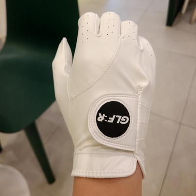 GLFR Premium Synthetic Leather Golf Glove, Durable, Grip, White (22