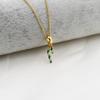 18k Gold Christmas Candy Cane Pendant Necklace with Bow