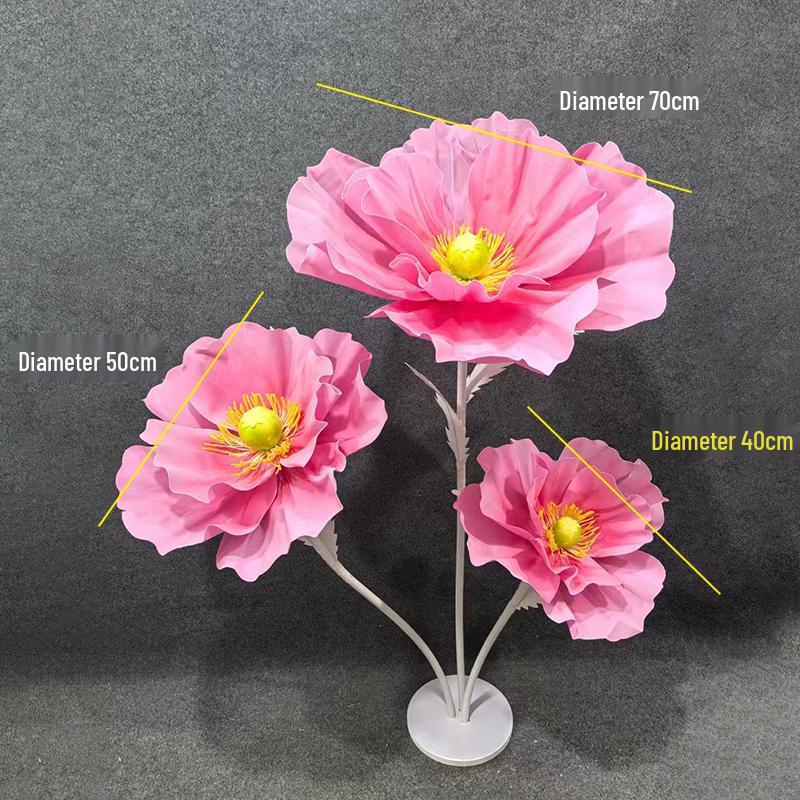 Giant Handmade Poppy Aisle Flowers for Wedding Background Decoration