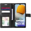 Coque pour samsung galaxy m23 5g effet cuir noir fermeture magnétique