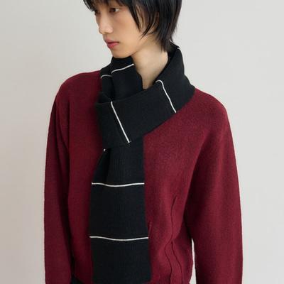 SIS A Stripe Ribbed Muffler [black]