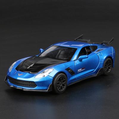 1:32 Corvette Z06 Alloy Sports Car Model Diecasts Metal Toy Vehicles Car Model Simulation Sound Light Collection Kids Toy Gift