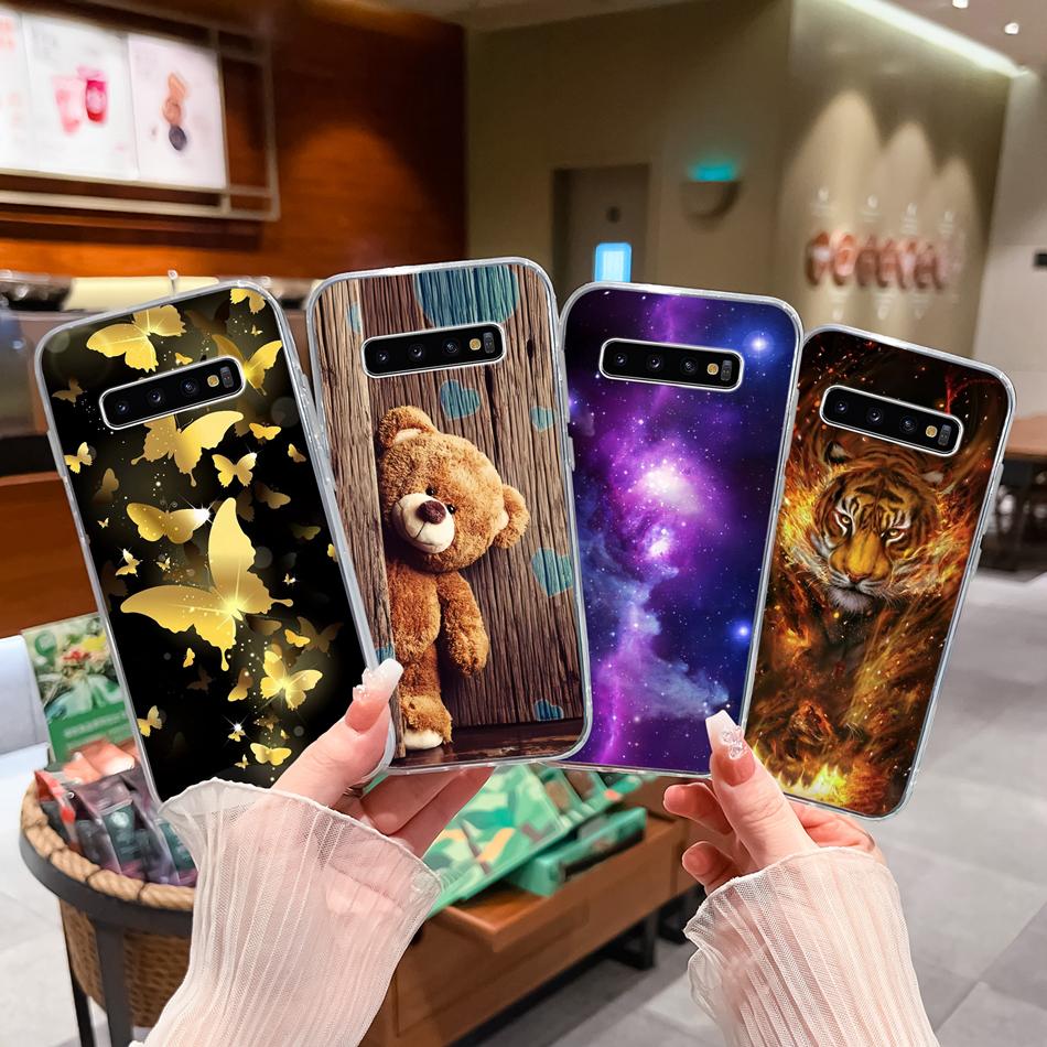 For Samsung S10 Lite Plus S10E Phone Case Creative Stamp Soft Clear Silicone Anti Drop Back Cover For Samsung Galaxy S 10 E Mask