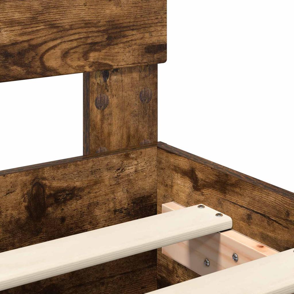Bed Frame Smoked Oak 75 x 190 cm Particleboard