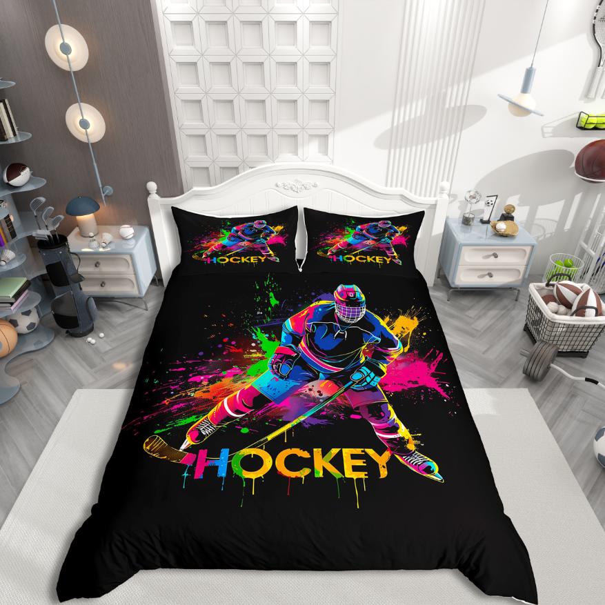 

Homewish Kids Handball Duvet Cover SetTeens Sports Bedding SetWatercolor Splashing Ink Bed Set For Boys AU Queen(210*210cm)3pcs