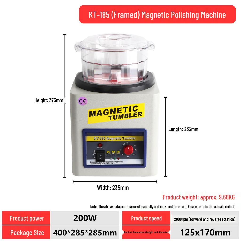 KT185 Magnetic Jewelry Polisher: Automatic Grinding and Deburring Machine