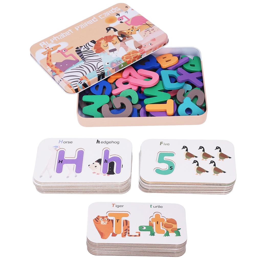 Number Letter Blocks Boards Learning Animal Educational Number Alphabets Cards for Children