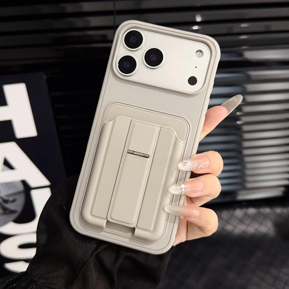 KEYSION Stoßfeste Handyhülle für iPhone 13 14 15 Pro Max 14 15 Plus Silikon+PC Kartensteckplatz Halter Tasche Ständer Rückseite