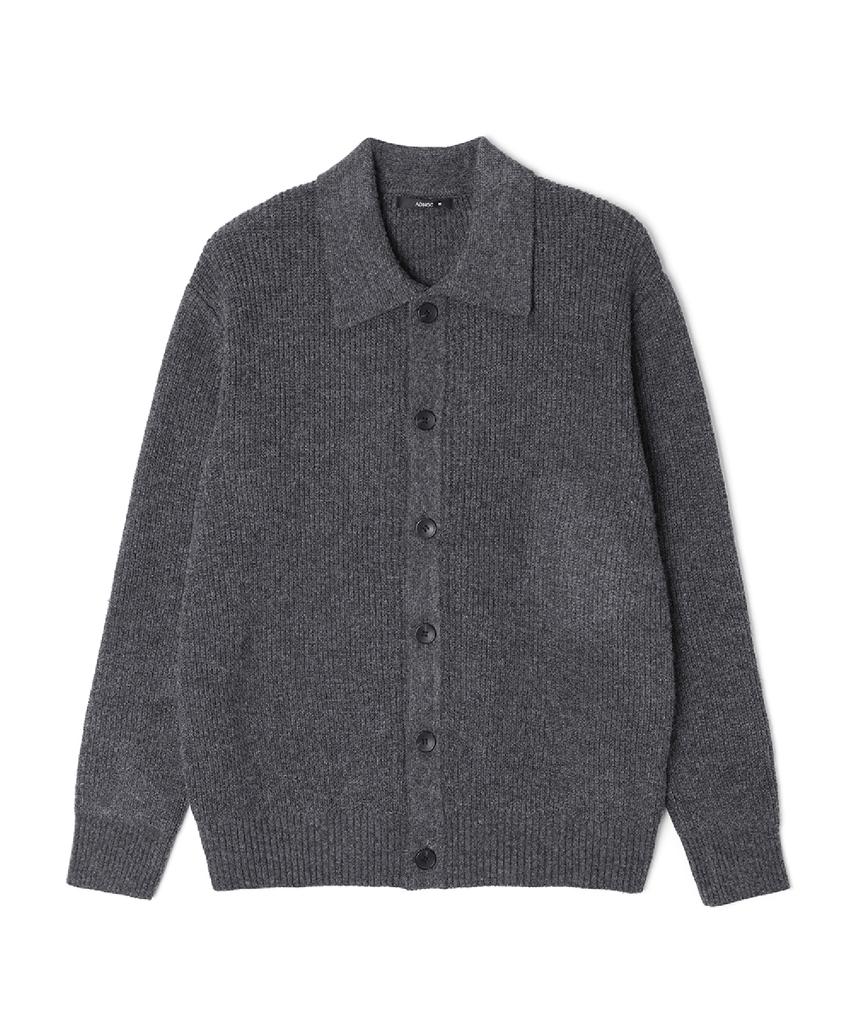 Adhoc Men'S Classic Collar Knit Cardigan (Dk-Grey) (Hc2Gdk1)