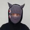 Y2K Style Crochet Halloween Party Cow Horn Parent-Child Ski Mask Hat