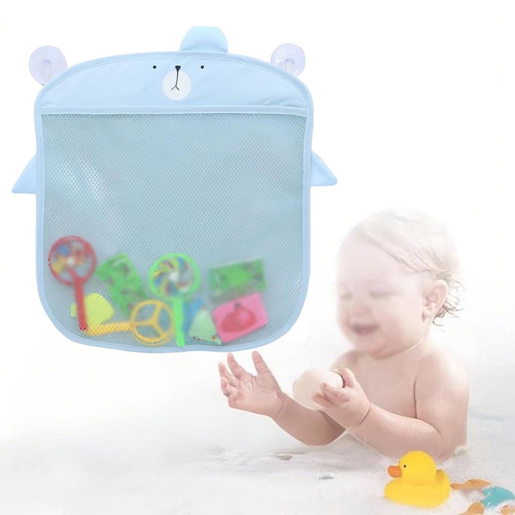 Mesh Holder Toy Storage Net For Bath Time Large-capacity Design Water-draining Mesh Self-adhesive Suction Hooks