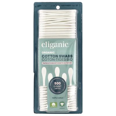 Organic Cotton Swabs, Paper Sticks 500 Pcs