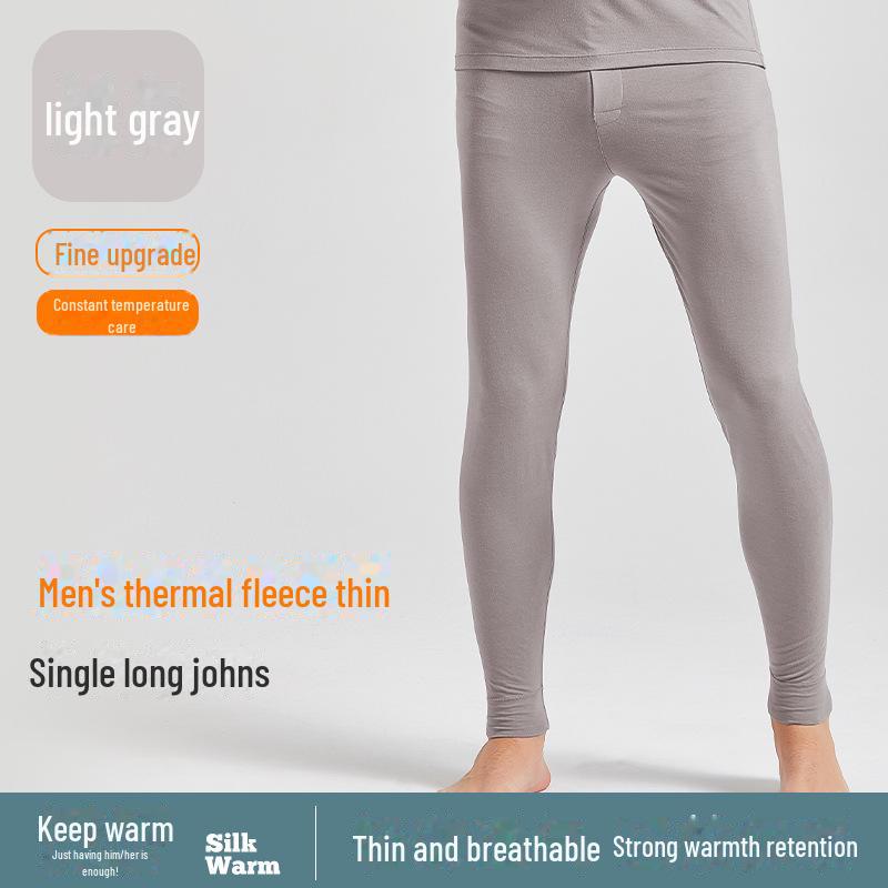 

Комплект термобелья из шерсти унисекс для осени и зимы - теплый базовый слой с круглым вырезом и рисунком зодиака Men s, Single long johns, XL светло-серый