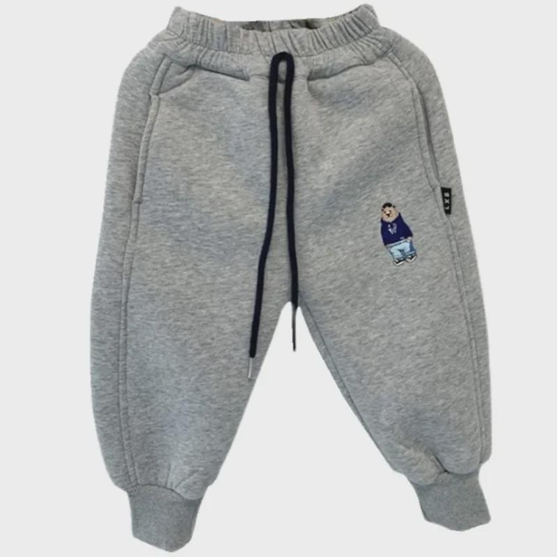Boys' Thickened Velvet Fleece Sweatpants - Autumn/Winter Sports Pants