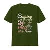 Cruising Through Life One Port At A Time And Youth T Shirt Black Vintage Washed Streetwear Breathable Comfortable Stylish
